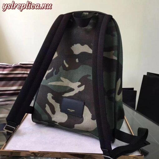 Replica YSL Fake Saint Laurent City Backpack In Gabardine Camouflage 3