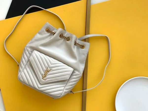 Replica YSL Fake Saint Laurent Joe Backpack In White Lambskin 9