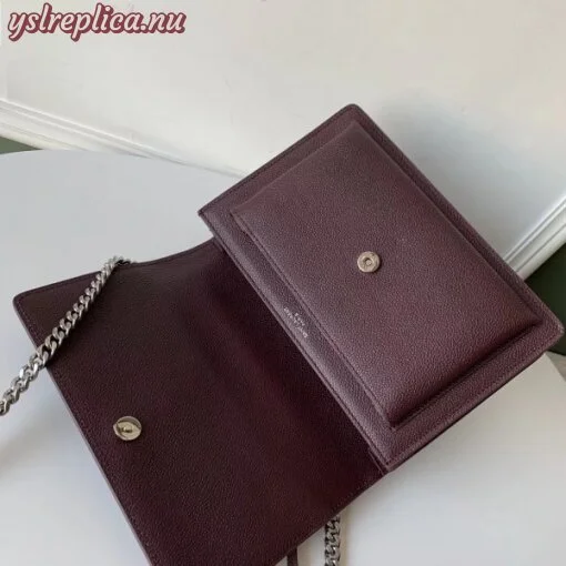 Replica YSL Fake Saint Laurent Sunset Medium Bag In Bordeaux Grained Leather 10