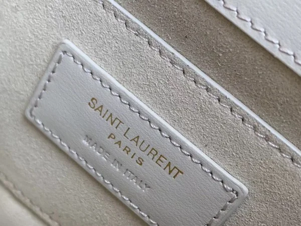 Replica YSL Fake Saint Laurent Sunset Medium Bag In White Calfskin 4