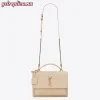 Replica YSL Fake Saint Laurent Sunset Medium Bag In White Calfskin 11