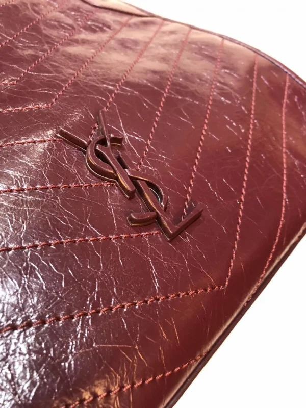 Replica YSL Fake Saint Laurent Medium Niki Shopping Bag In Bordeaux Leather 7