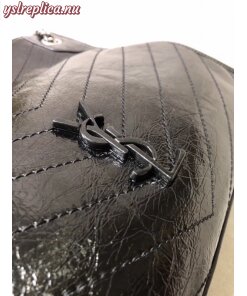 Replica YSL Fake Saint Laurent Medium Niki Shopping Bag In Black Leather 2