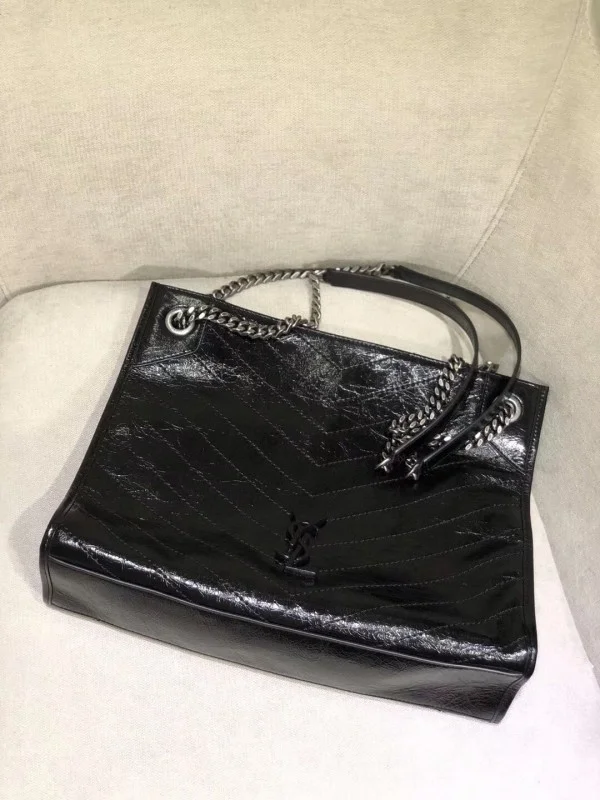 Replica YSL Fake Saint Laurent Medium Niki Shopping Bag In Black Leather 3