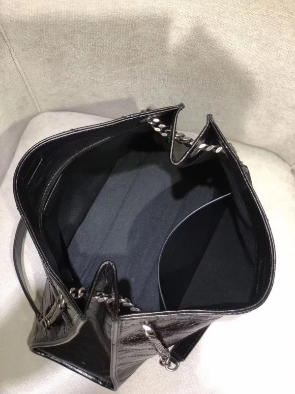 Replica YSL Fake Saint Laurent Medium Niki Shopping Bag In Black Leather 7