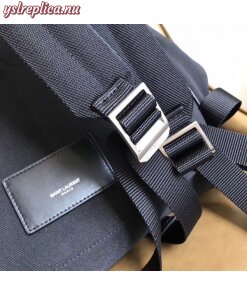 Replica YSL Fake Saint Laurent Black City Backpack With Patches 2