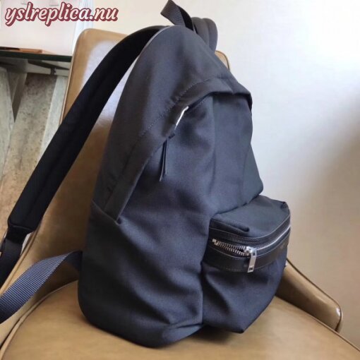 Replica YSL Fake Saint Laurent Black City Backpack With Pocket Patch 5
