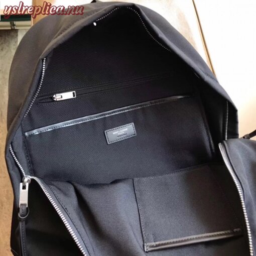 Replica YSL Fake Saint Laurent Black City Backpack With Pocket Patch 6