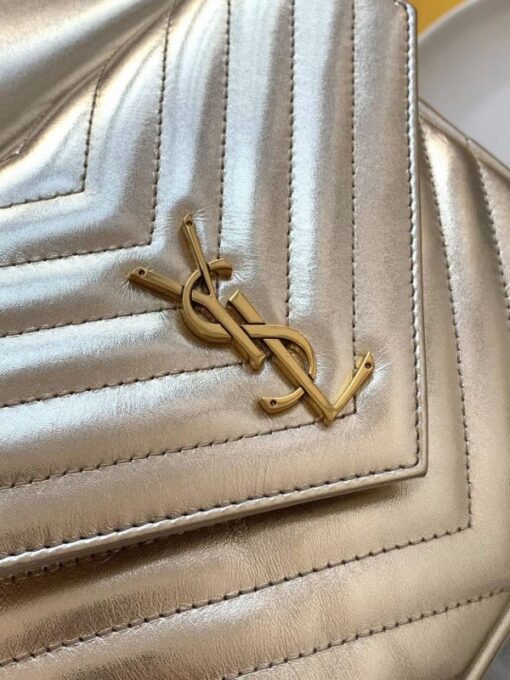 Replica YSL Fake Saint Laurent Joe Backpack In Gold Lame Leather 9