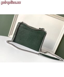 Replica YSL Fake Saint Laurent Sunset Medium Bag In Green Crocodile Embossed Leather 2