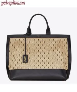 Replica YSL Fake Saint Laurent Monogram All Over Cabas Tote In Canvas 2