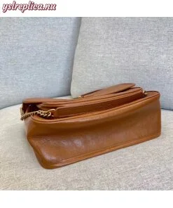 Replica YSL Fake Saint Laurent Medium Niki Bag In Brown Calfskin