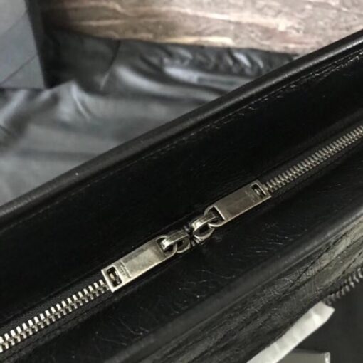 Replica YSL Fake Saint Laurent Niki Shopping Bag In Black Crinkled Calfskin 8