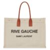 Replica YSL Fake Saint Laurent White Linen Rive Gauche Tote Bag 10