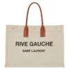 Replica YSL Fake Saint Laurent White Linen Rive Gauche Tote Bag 10