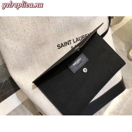 Replica YSL Fake Saint Laurent Teddy Shopping Bag In Linen Canvas 8