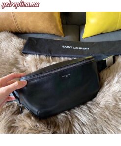Replica YSL Fake Saint Laurent Classic Belt Bag In Soft Black Leather 2