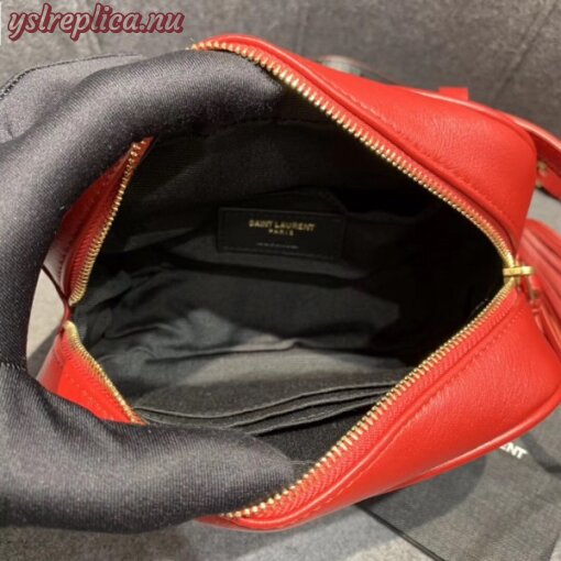 Replica YSL Fake Saint Laurent Lou Belt Bag In Red Matelasse Leather 3