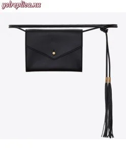 Replica YSL Fake Saint Laurent Black Envelope Belt Bag