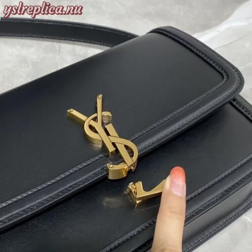 Replica YSL Fake Saint Laurent Solferino Medium Bag In Black Calfskin 2