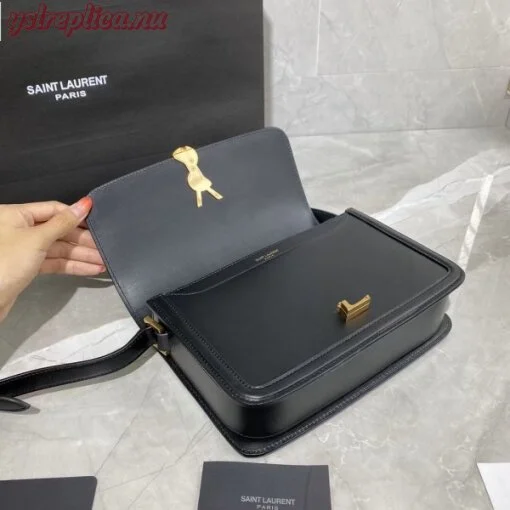 Replica YSL Fake Saint Laurent Solferino Medium Bag In Black Calfskin 11