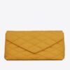 Replica YSL Fake Saint Laurent Sade Puffer Envelope Clutch In Yellow Lambskin