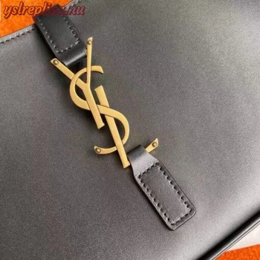 Replica YSL Fake Saint Laurent Le 5 ?? 7 Hobo Bag In Black Leather 7