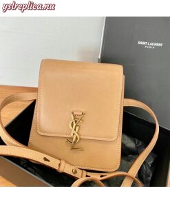 Replica YSL Fake Saint Laurent Kaia North South Bag In Brown Leather
