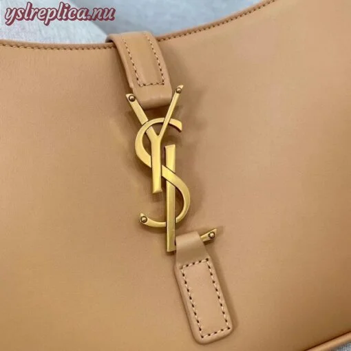 Replica YSL Fake Saint Laurent Le 5 ?? 7 Hobo Bag In Brown Leather 2