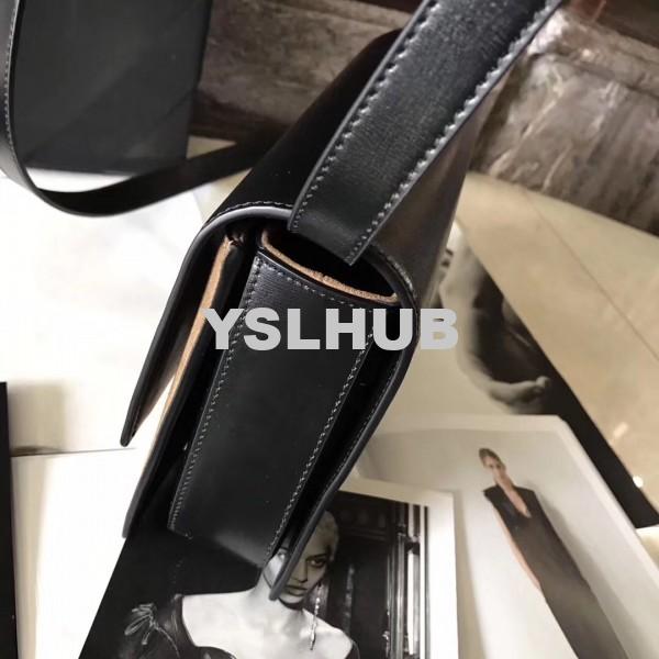 Replica YSL Fake Saint Laurent Medium Bellechasse Bag In Black Leather And Taupe Suede 2