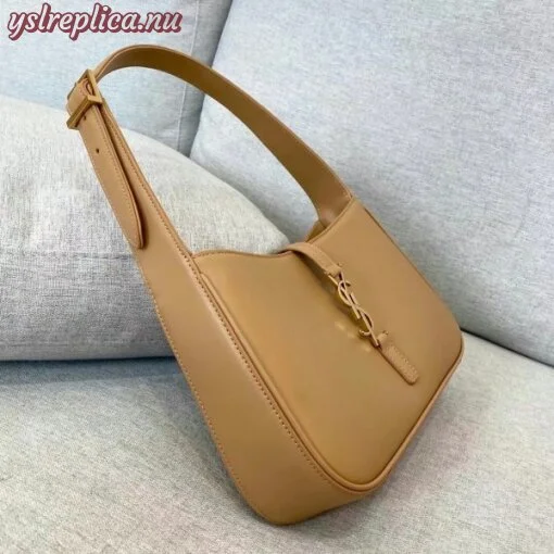 Replica YSL Fake Saint Laurent Le 5 ?? 7 Hobo Bag In Brown Leather 8