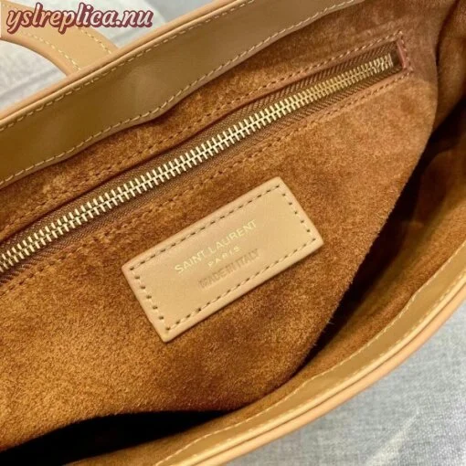 Replica YSL Fake Saint Laurent Le 5 ?? 7 Hobo Bag In Brown Leather 12