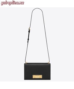 Replica YSL Fake Saint Laurent Medium Domino Bag In Black Calfskin