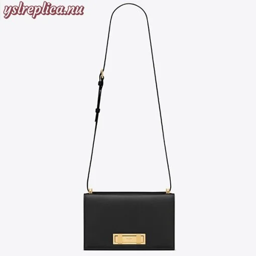 Replica YSL Fake Saint Laurent Medium Domino Bag In Black Calfskin