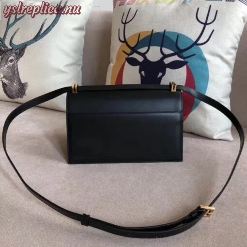 Replica YSL Fake Saint Laurent Medium Domino Bag In Black Calfskin 3