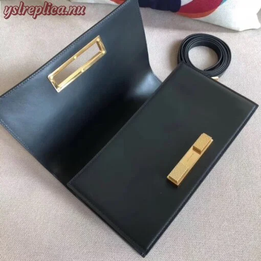 Replica YSL Fake Saint Laurent Medium Domino Bag In Black Calfskin 6