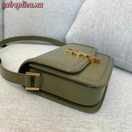 Replica YSL Fake Saint Laurent Solferino Small Bag In Khaki Calfskin 5