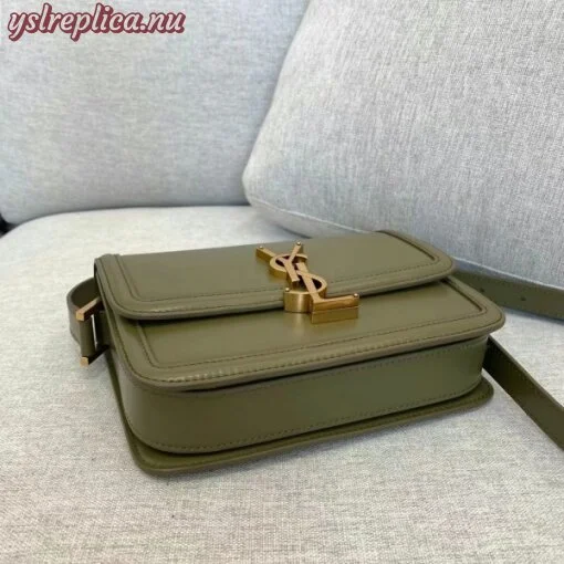 Replica YSL Fake Saint Laurent Solferino Small Bag In Khaki Calfskin 6