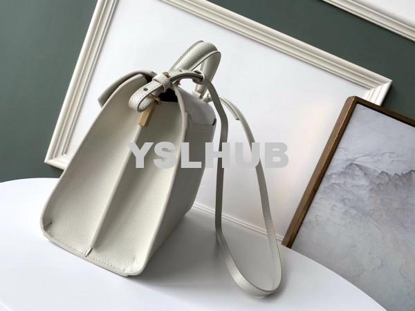 Replica YSL Fake Saint Laurent Cassandra Medium Bag In White Grained Leather 2
