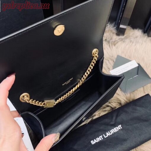 Replica YSL Fake Saint Laurent Kate Small Bag In Black Suede With Star Studs 8