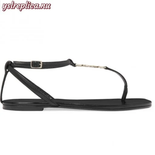 Replica YSL Fake Saint Laurent Black Nu Pieds T-strap Sandals