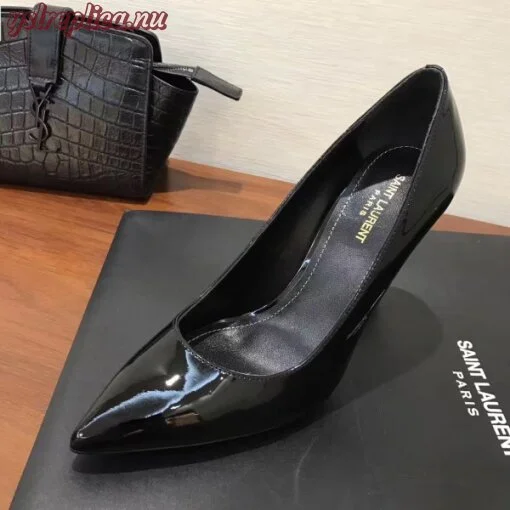 Replica YSL Fake Saint Laurent Opyum 110 pump In Black Patent Leather 3