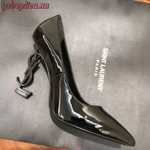 Replica YSL Fake Saint Laurent Opyum 110 pump In Black Patent Leather 6