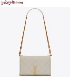 Replica YSL Fake Saint Laurent WOC Becky Chain Wallet In White Lambskin