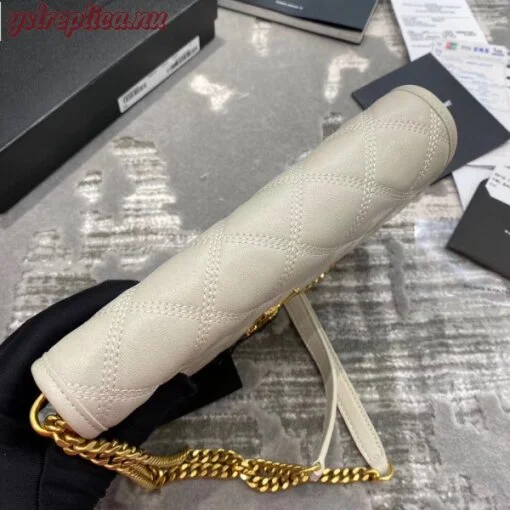 Replica YSL Fake Saint Laurent WOC Becky Chain Wallet In White Lambskin 4