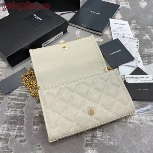 Replica YSL Fake Saint Laurent WOC Becky Chain Wallet In White Lambskin 8