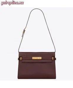 Replica YSL Fake Saint Laurent Manhattan Baguette Bag In Bordeaux Leather