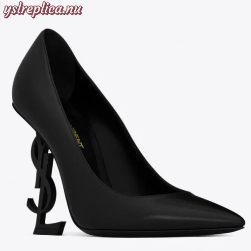 Replica YSL Fake Saint Laurent Opyum 110 pumps In Black Lambskin