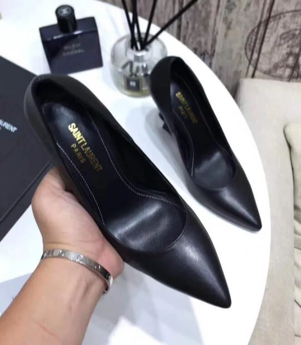 Replica YSL Fake Saint Laurent Opyum 110 pumps In Black Lambskin 8