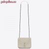 Replica YSL Fake Saint Laurent WOC Niki Chain Wallet In White Crinkled Leather